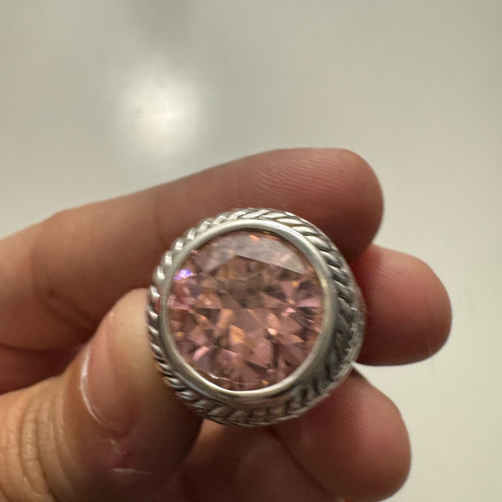 Large Rhinestone 925 Cocktail Rings - Picture 3 of 9